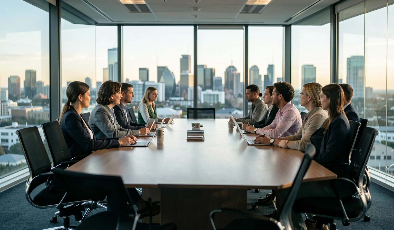 Boardroom of a health technology company overlooking the city